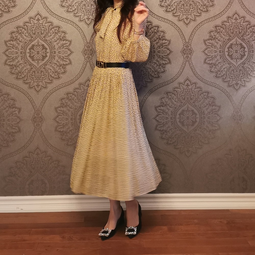 Sold* New celine Polka Dot silk dress
